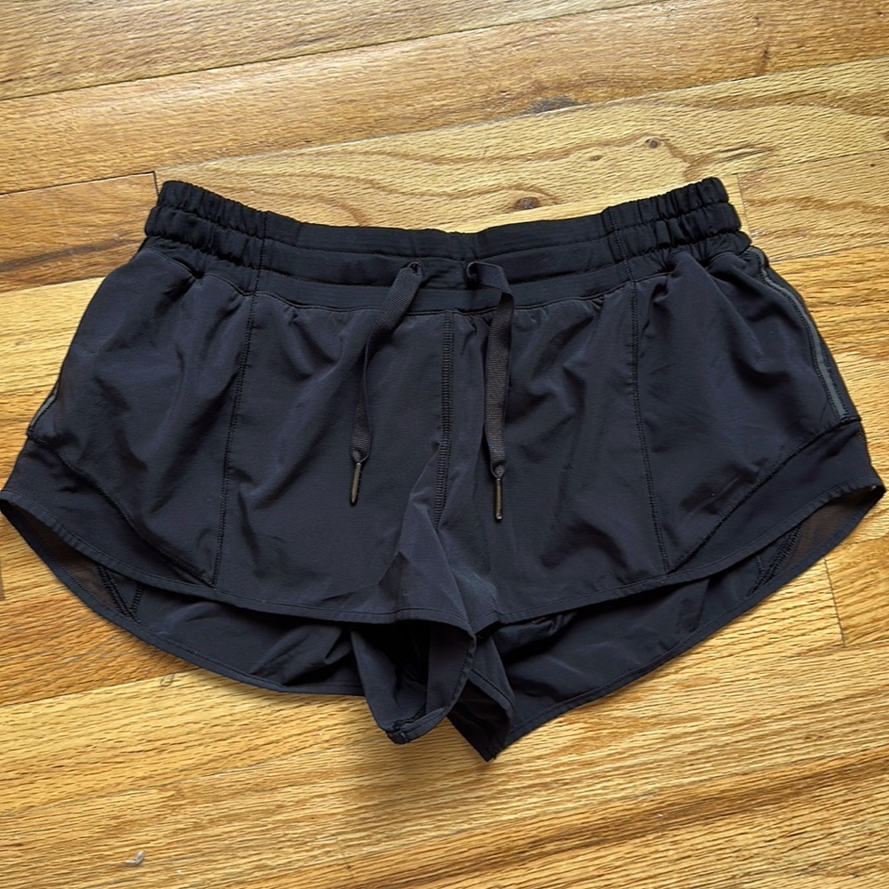 Size 8 black Lululemon athletic shorts- Great condition